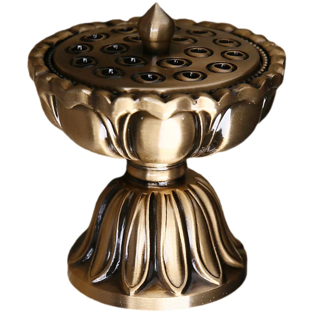 

Lotus Lamp Burner Vintage Decor Bedroom Ornament Indoor Table Centerpiece Zinc Alloy Home Ornament Vintage Aroma Burner