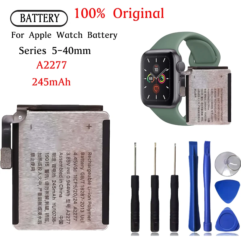 Original Replacement Battery 245mAh A2277 Battery For iWatch Series 5 A2277 S5 40mm Smart Watch Batteries A2174