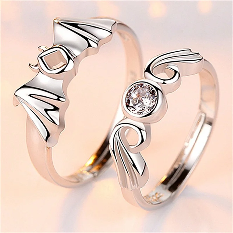 Фото Парное кольцо с крыльями ангела дьявола для мужчин и женщин любви на большие