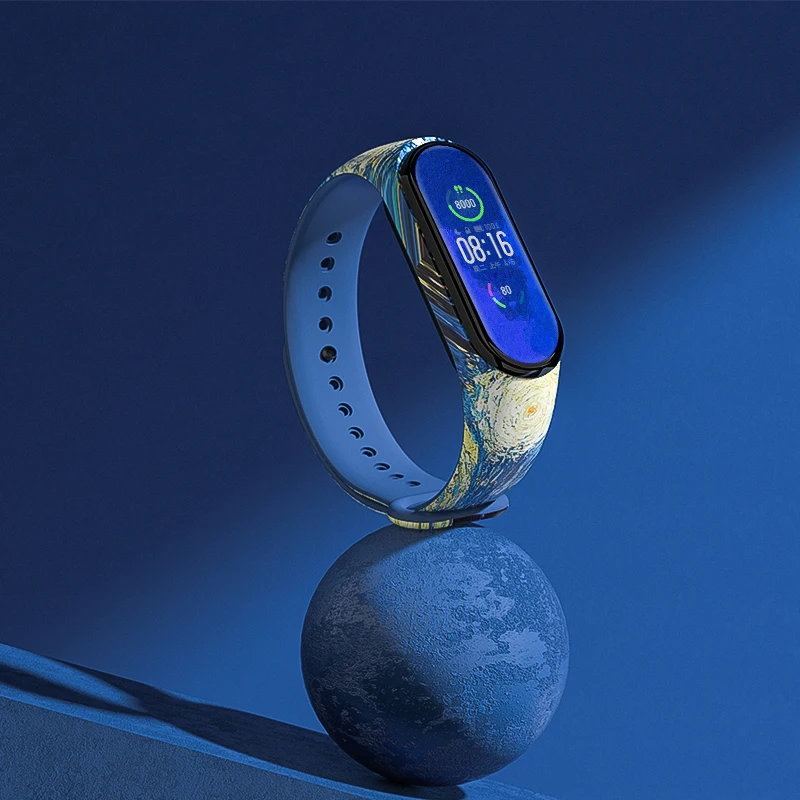 

Ремешок Starry Sky для Xiaomi Miband 7, силиконовый браслет для Miband 3, Miband 4, Miband 5, Miband 6, ремешок для часов Miband 6, 5, 4, 3