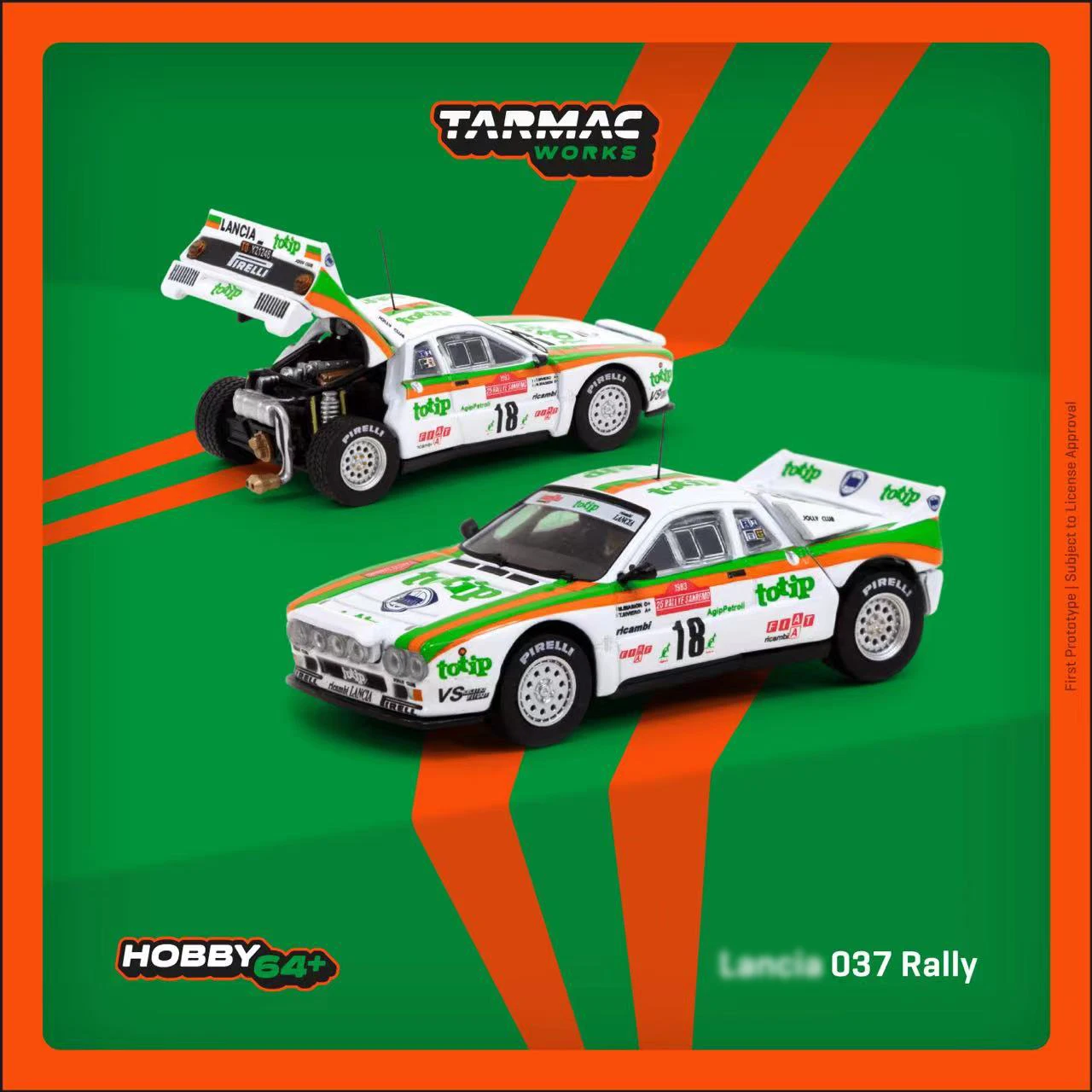 

TW 1:64 Lancia 037, ралли, ралли, санрео 1983, литые коллекционные модели автомобилей, миниатюрные игрушки для машин, Tarmac Works