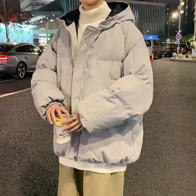 Пальто мужское хлопковое с капюшоном на молнии 2023