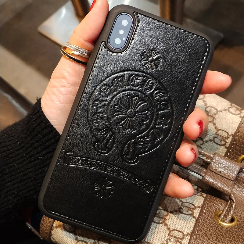 

Simple Black-and-White Leather Case For iPhone 12 13 11 Pro Max XR X XS Max 7 8 Plus SE Cover Bumper Back Cover Shell