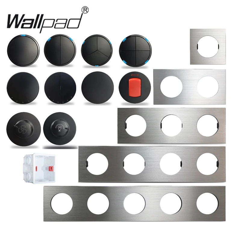

Wallpad Brushed Silver Aluminum Wall Switch 2 Years Guarantee 16a Round Circle Button Light Switches LED Indicator CE L6
