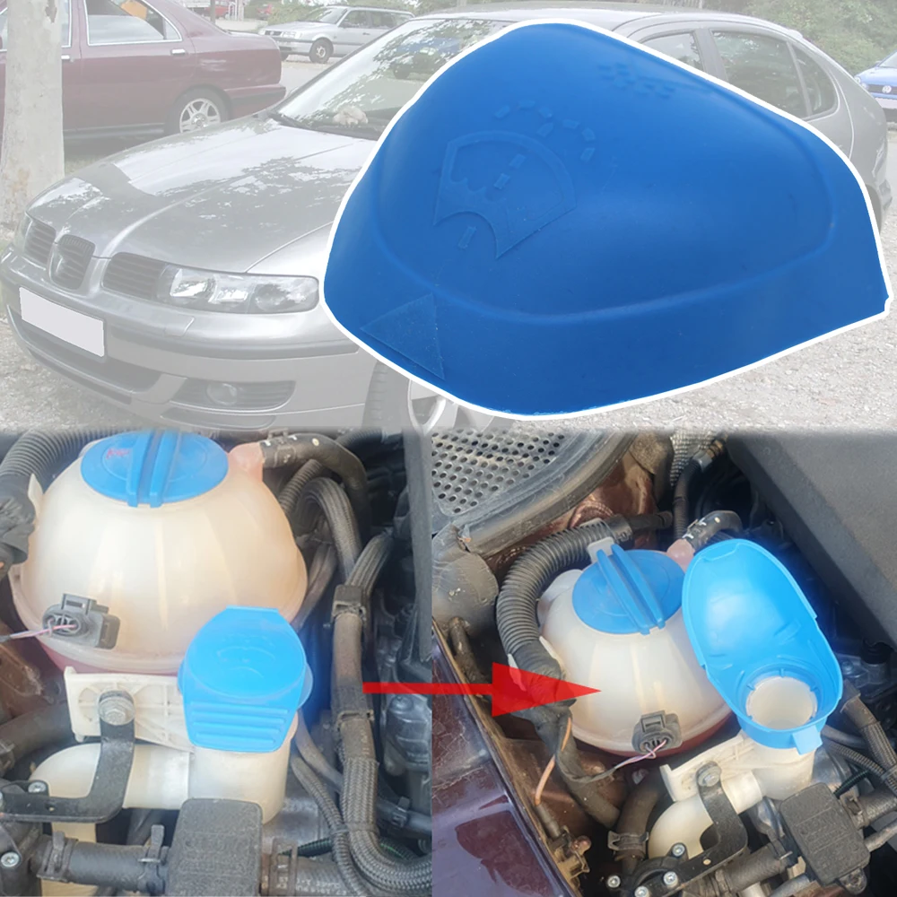 

For SEAT Leon 1M 2P SC ST 5F 1999 - 2018 2019 2020 Car Fluid Reservoir Wiper Lid Wash Funnel Washer Tank Bottle Cover Filler Cap