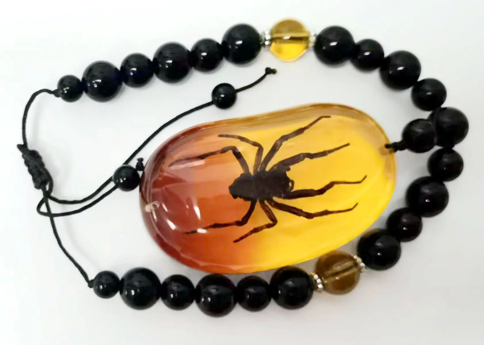 Уникальный дизайн браслета Паук Черный круглый браслет из бисера с насекомыми