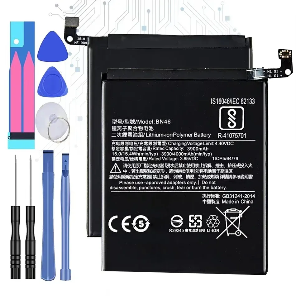 Аккумулятор BN46 4000 мАч для мобильного телефона Xiaomi Redmi Note 8 8T 7 6 + бесплатный