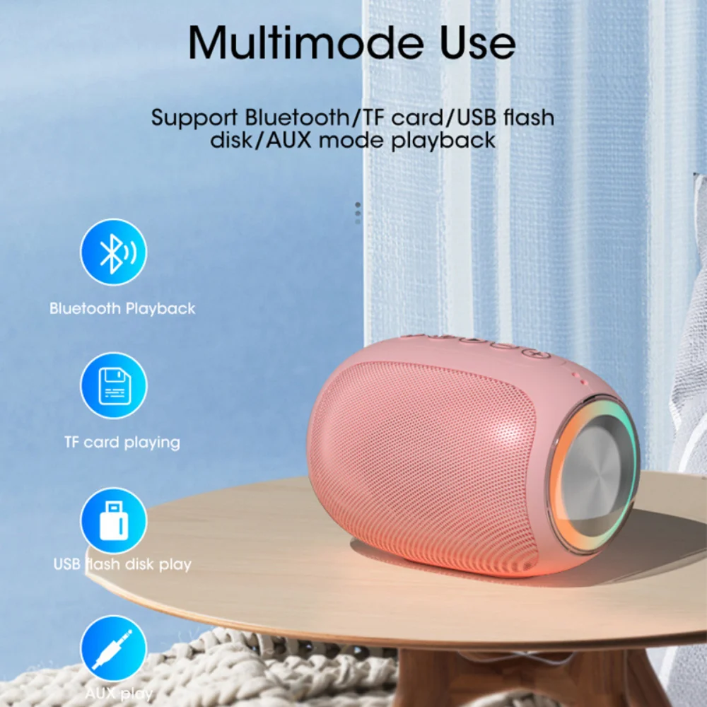 

Беспроводной Bluetooth мини-динамик высокого качества, цветная светодиодная подсветка, usb Сабвуфер, портативный mp3 музыкальный динамик, компьют...