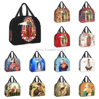 virgin mary of guadalupe resuable lunch box waterproof mexico catholic saint thermal cooler food insulated lunch bag office work