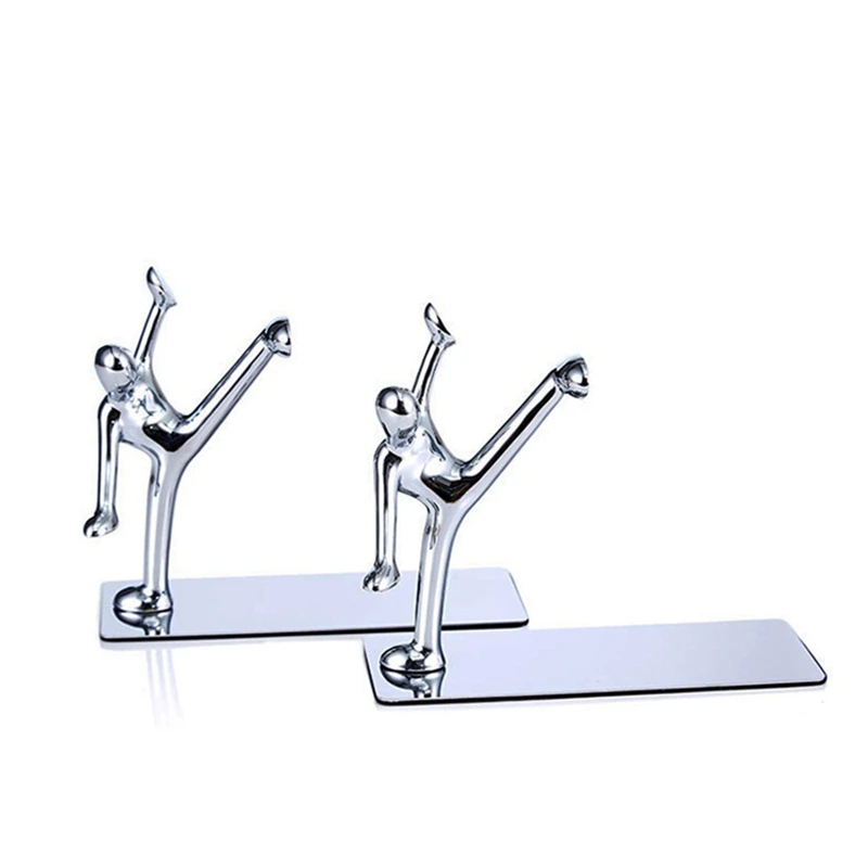 

1 пара креативных металлических декоративных небольших гуманоидных книг кунг-фу, Концевая книжка, украшение для дома и офиса, библиотеки, по...