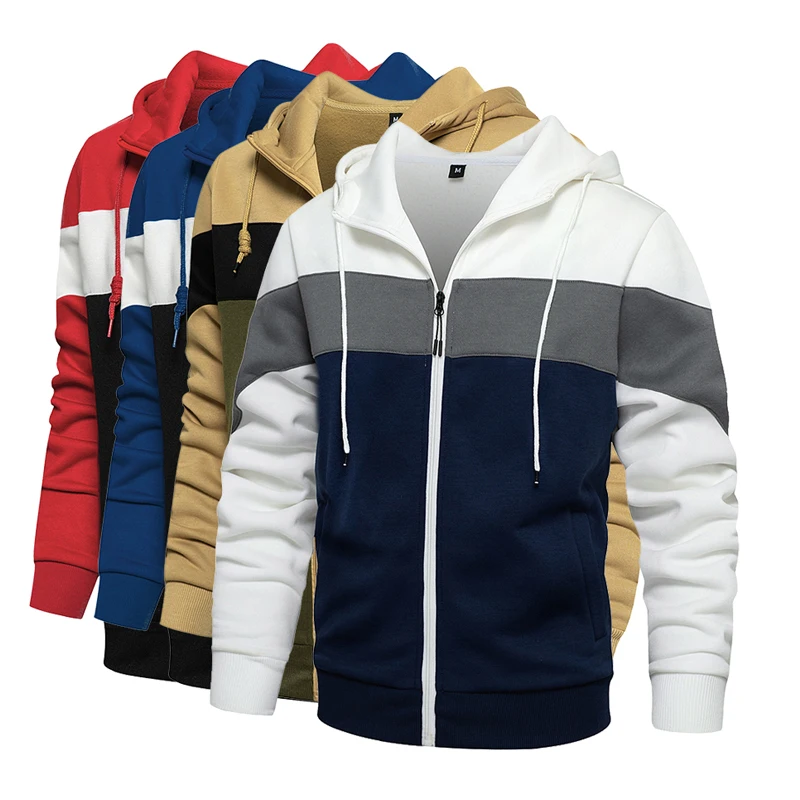 

2023 Men's Hoodies Fashion Male Outwear Slim Fit Sweatshirt Coats Mens Hip Hop Zipper Hoodies Sportswear Tracksuit Clothing