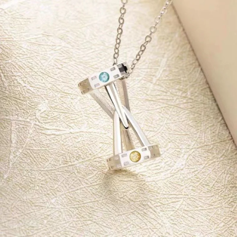 

Link Click Necklace Women Anime Lu Guang Liao Lin Necklaces Woman Fashion Cosplay Charms Clavicle Chain Alloy Silver Color Gift