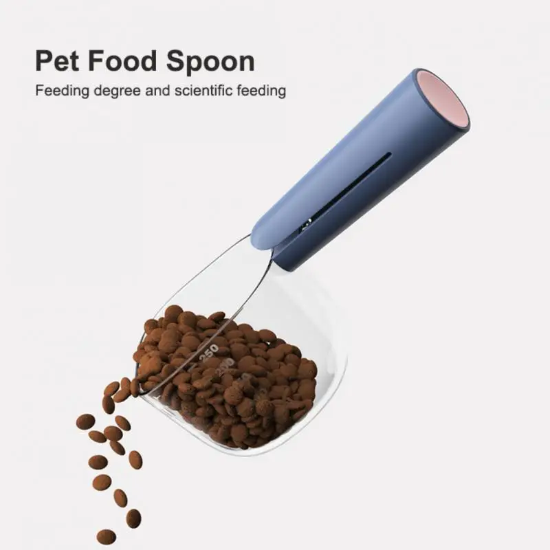 250ml Pet Food Spoon Transparent Tape Scale Measuring Food Spoon Cat Dog Pet Food Shovel Scoop Portable Kitchen Scale Spoon Cup images - 1
