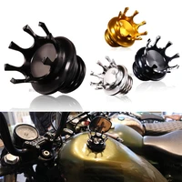 motorcycle crown style vented fuel tank gas cap cnc for harley xl 883 1200 48 72 touring road king dyna fxd softail custom