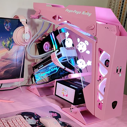 

98 Rabbit Cougar Conqueror Pink DVA Theme Custom Chassis Host Water-Cooled Chassis Host