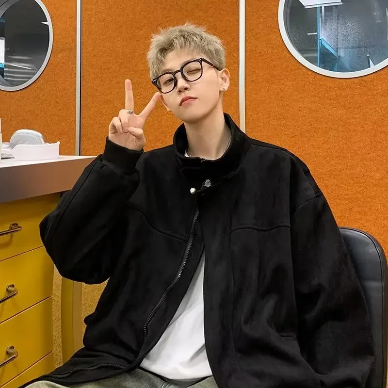 Новинка 2023 замшевая кожаная куртка мужская весенне-осенняя дизайнерская