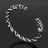 men bracelet nordic viking dragon bangle antique silver stainless steel bracelets open wristband cuff titanium steel viking gift