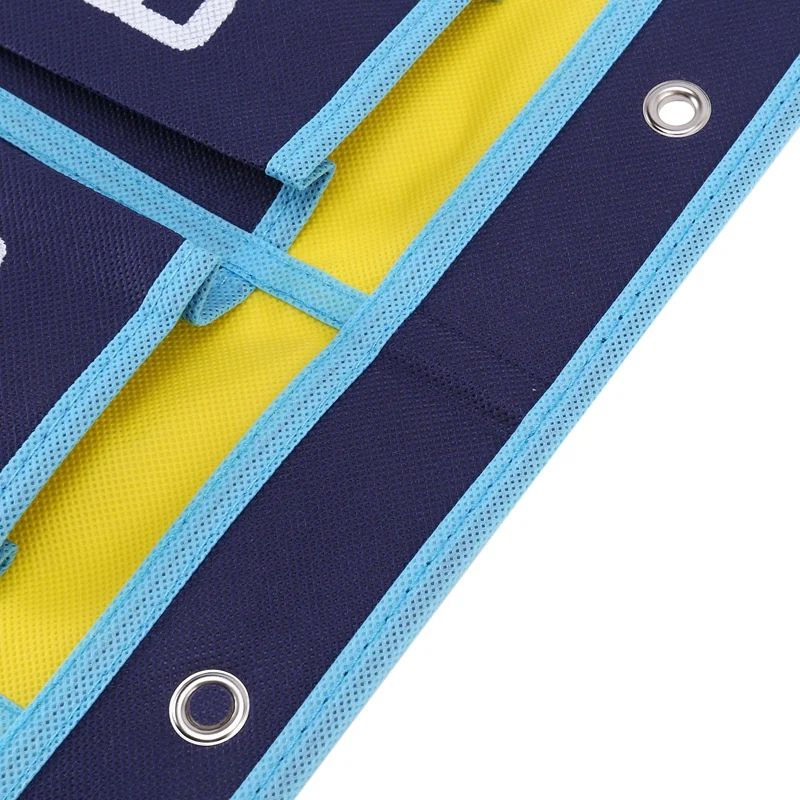 Promotion! Numbered Pocket Chart Classroom Organizer For Cell Phones Calculator Holders (30 Pockets Blue Pockets) |