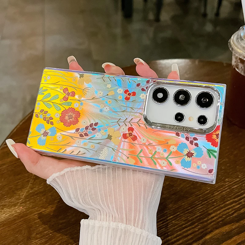 Чехол для Samsung Galaxy S24 Ultra Plus S23 + FE небольшой цветочный Лавандовый матовый