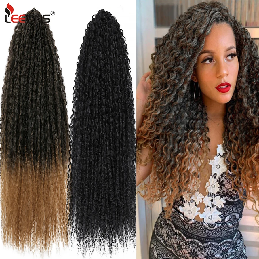 

3Pc Soft Afroloki Kinly Curly Crochet Hair Bohemian Ocean Wave Freetress Ringlet 28Inch Synthetic Goddess Braids Hair For Women