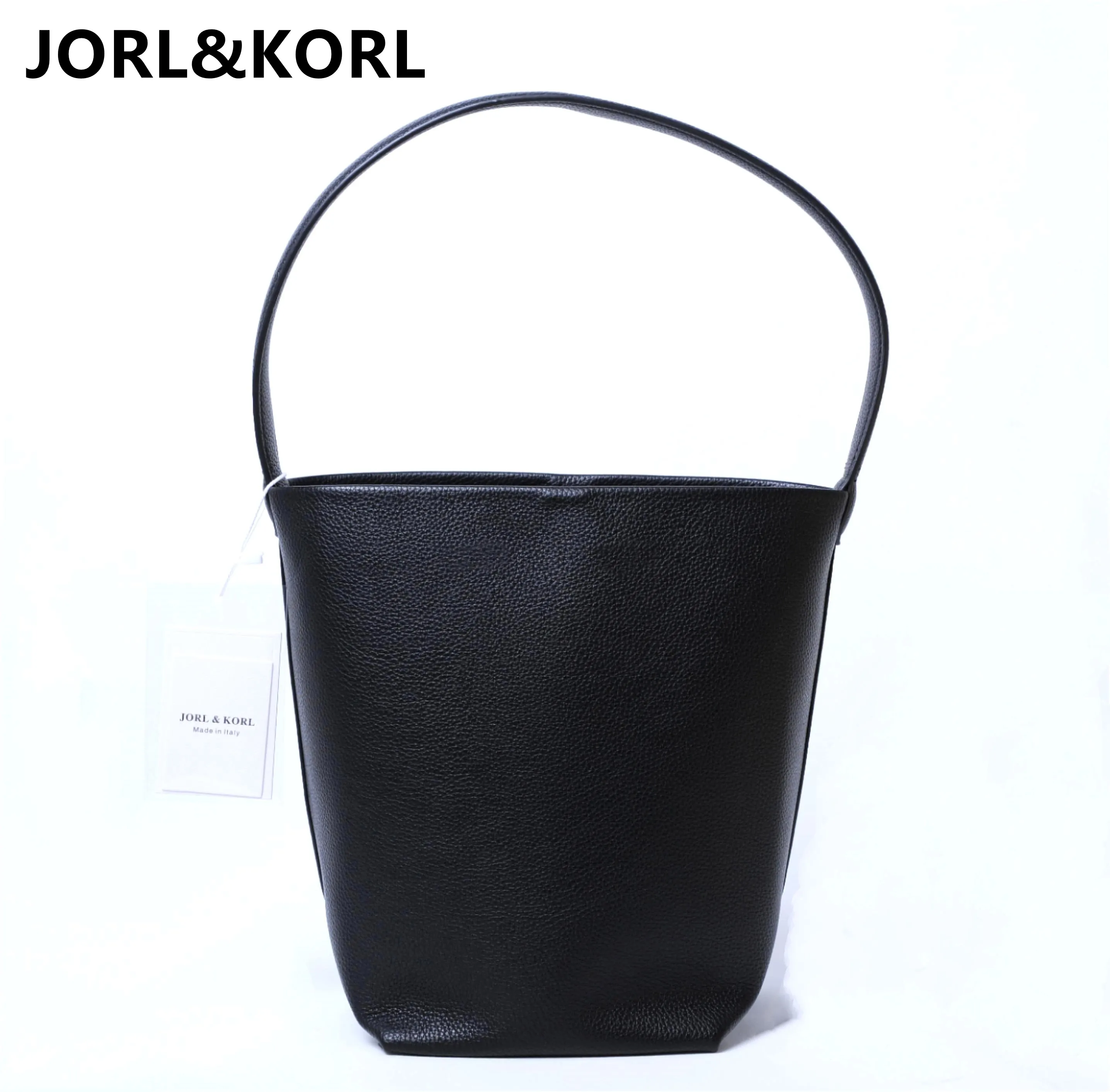 JORL&KORL Luxury High Quality Leather Bucket Bag  Large Capacity Commuter Tote Bag Women's Shoulder Underarm Bag