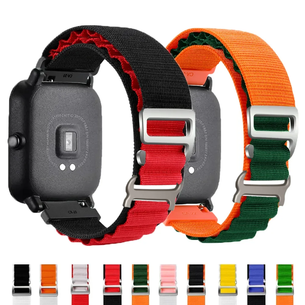 

20mm 22mm Watch Band for Amazfit GTS 2/2e/3/4/mini GTR 4/3/3 Pro/2/2e/47mm Stratos 2 3 Nylon bracelet correa Amazfit bip strap