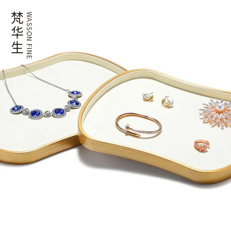 Factory direct supply of high-end jewelry display tray ring bracelet Wenwan storage tray light luxury jewelry viewing tray