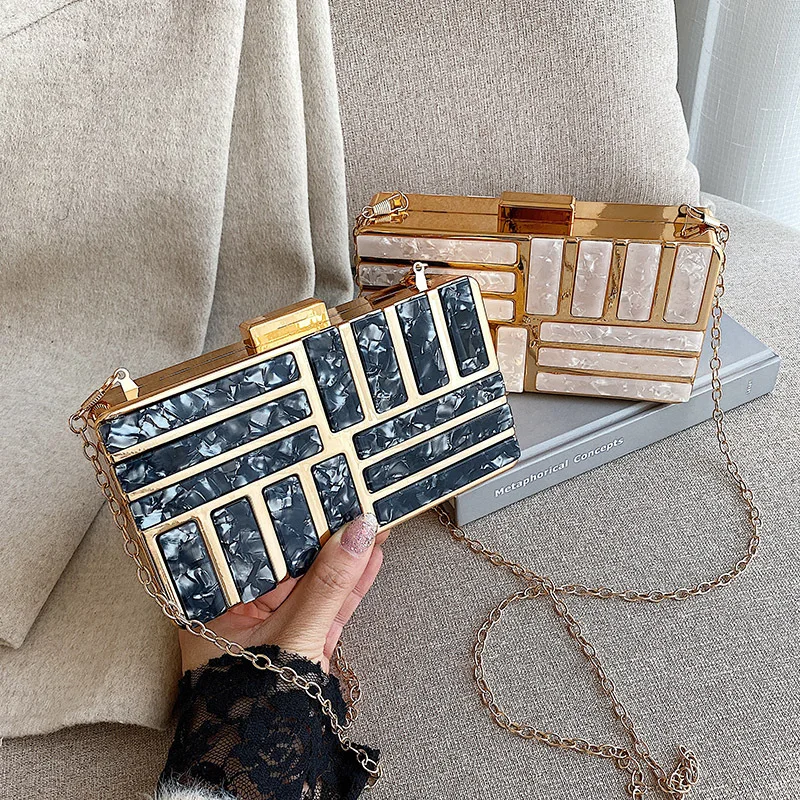 

Luxury design Acrylic decorative handbag Ladies evening bag Party wedding handbag chain Slant purse Purse handbag