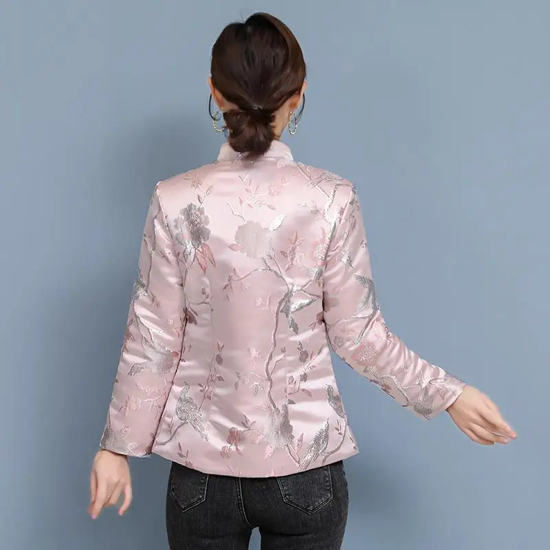 Короткая хлопковая куртка в китайском стиле осенне-зимняя одежда для молодых