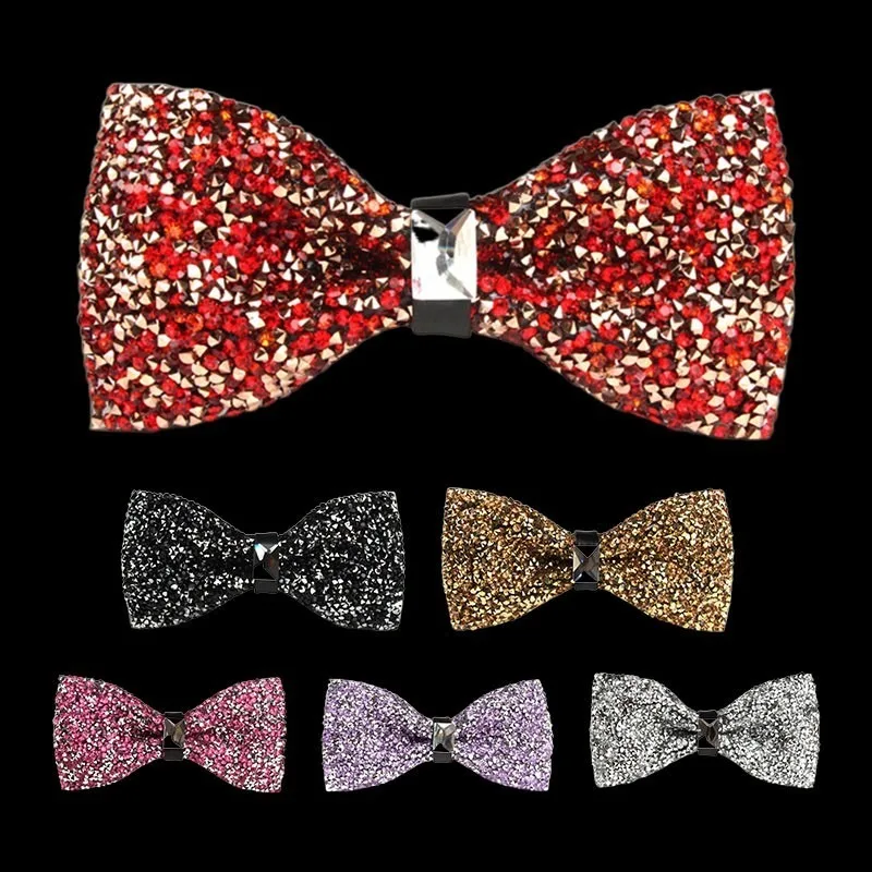 

Мужской классический свадебный мужской роскошный галстук-бабочка для жениха ночного клуба Блестящий бриллиантовый галстук-бабочка