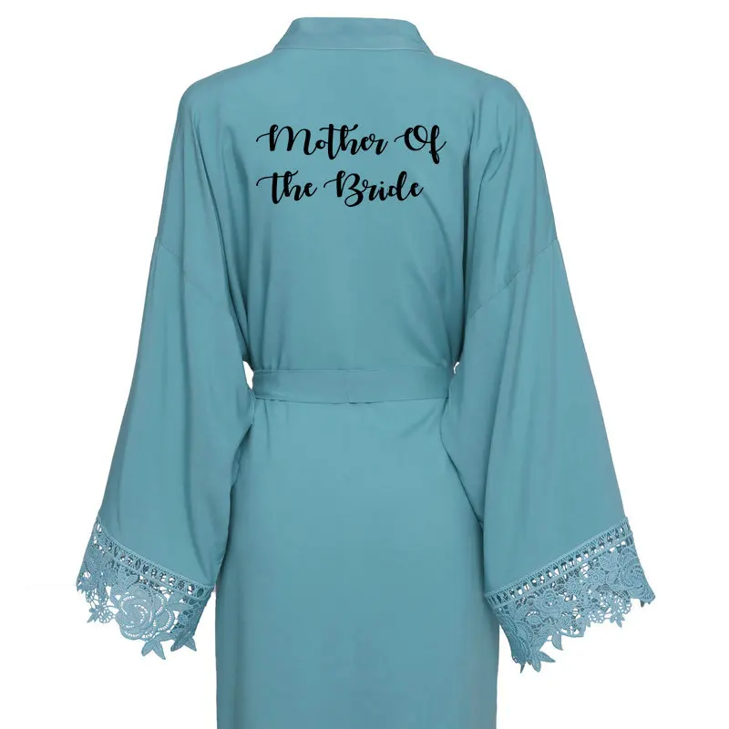 Rayon Cotton Lace Robe Bride Bridesmaid Robes Bridal Robe Bathrobe Mother of The Bride Gown Robes for Women
