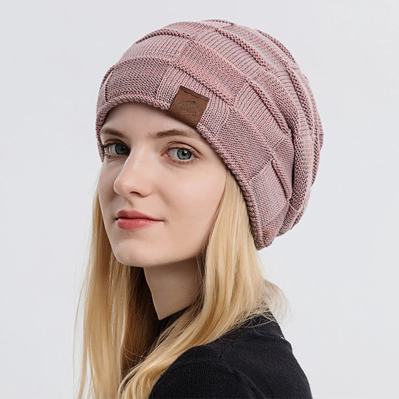 

Beanies For Women And Men Mixed Color 2022 Autumn Winter Knitted Hats Thick Keep Warm Female Cap Casual Crochet Unisex