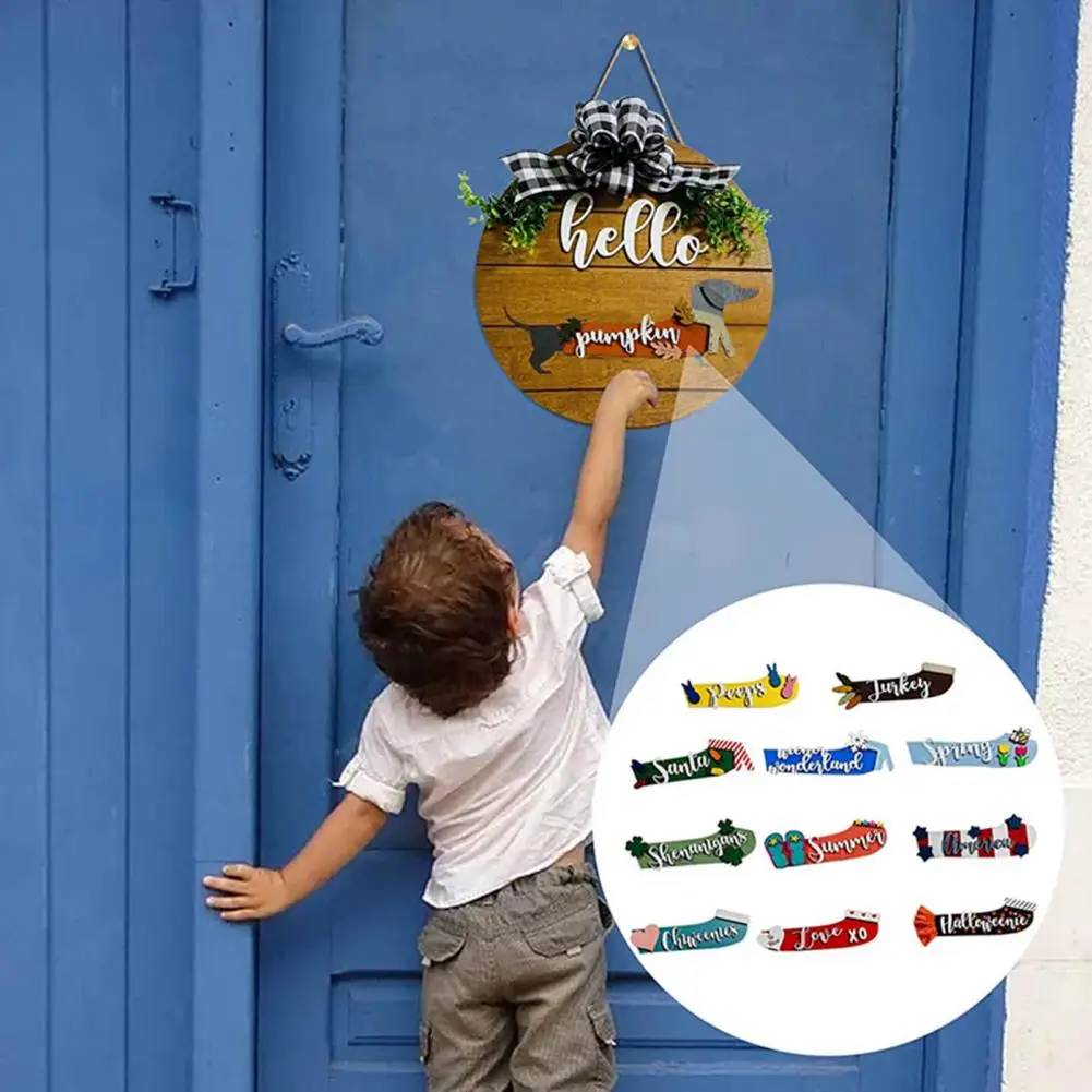 

1 Set Burr Free Lightweight Decorative Wooden Porch Outdoor Pendant Decoration Wooden Indicator Plate for Garden