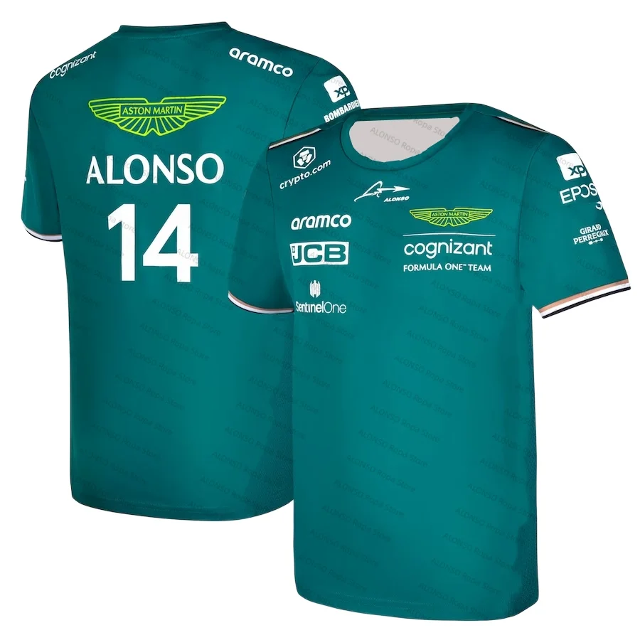 2023 Aston Martin ALONSO T-shirt, Jersey, F1 Shirt, Formula One Uniform, MOTO Motorcycle Cycling Suit, Women's and Men's Fan Tee