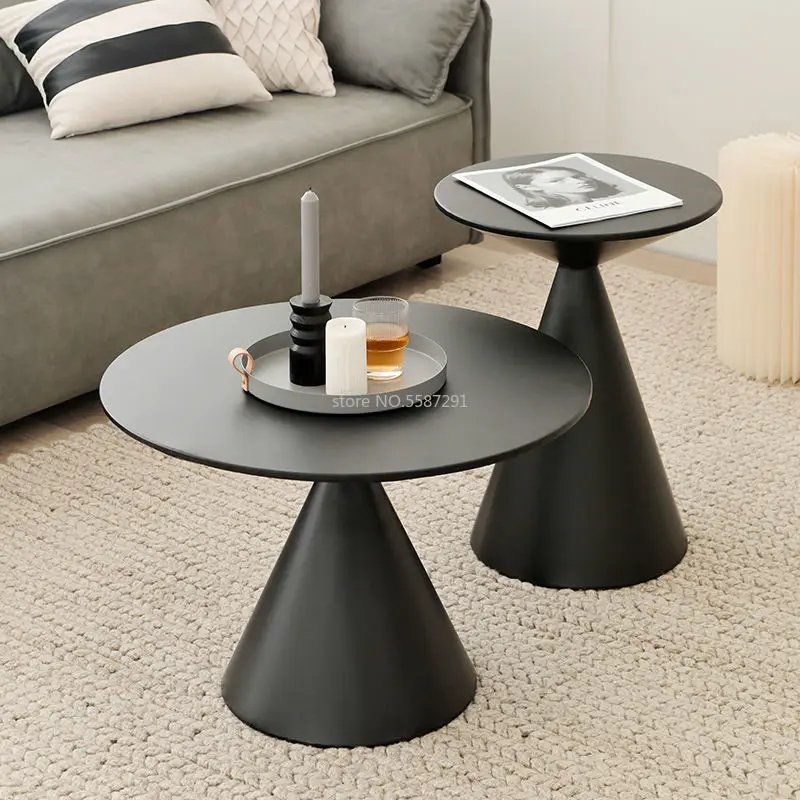 

Light Luxury Metal Coffee Table Living Room Furniture Sofa Side Table Simple Round Table Bedside Tabl Art Small Tea Table mesa