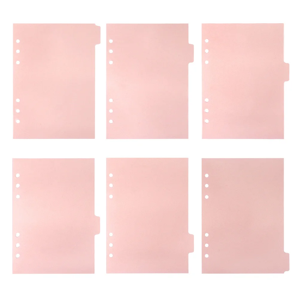 

6Pcs Convenient Binder Dividers Detachable Index Dividers Household Binder Tabs