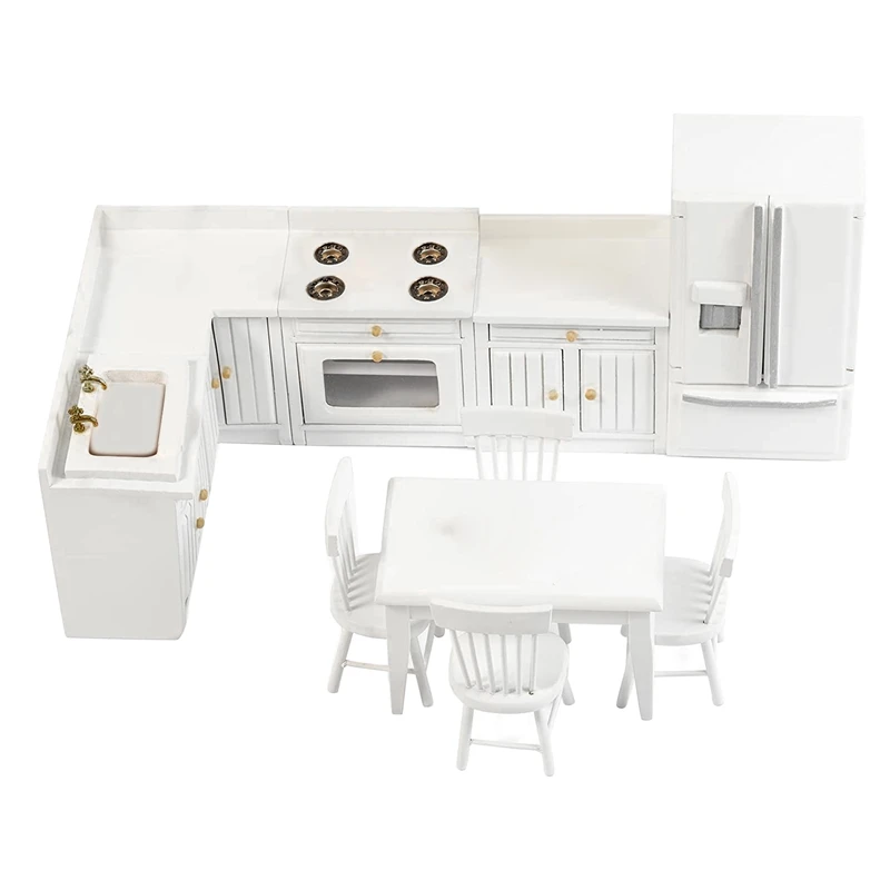 

Dollhouse Furniture Kitchen Set Wooden Dollhouse Furniture Mini Wooden Furniture Mini House Accessories For Kid Gifts