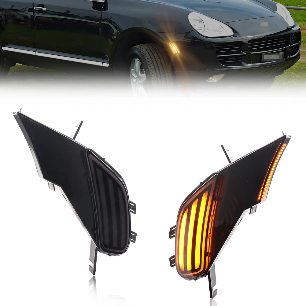 

2 Шт. Передних Угловых Габаритных Фонарей Для Porsche Cayenne 955 2003-2006, Светодиодные Указатели Поворота, Черные