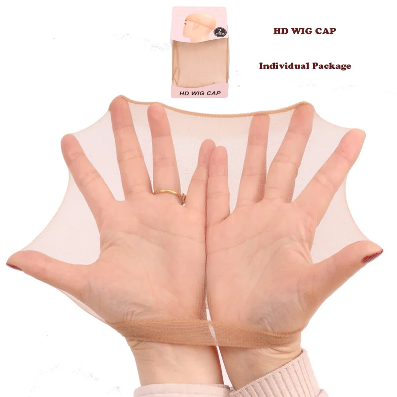 3Packs(6Pcs) Hd Wig Cap Ultra Thin Transparent Hd Stocking Wig Cap Invisible Hair Net Wholesale Breathalbe Bald Wig Accessories