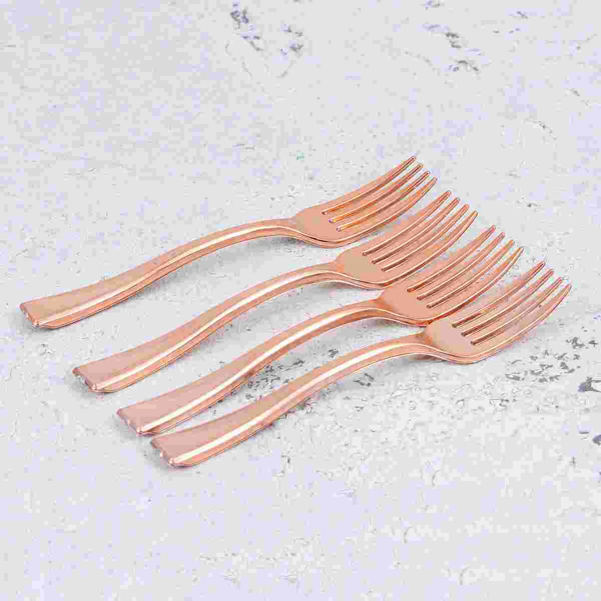 

2pcs Small Forks Dessert Pudding Tasting Forks Flatware for Parties, Weddings, and Catering Events ( Rose )