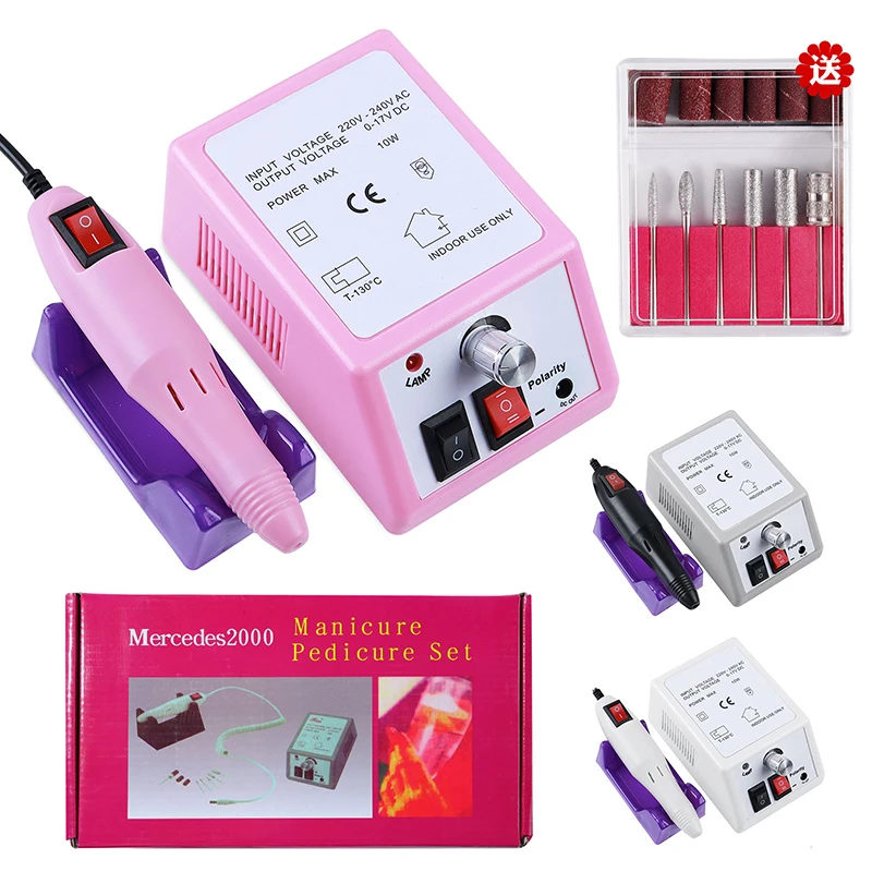 

Electric Nail Drill Adjustable Speed Machine Cutters For Manicure With 6 Basic Drill Milling Manicure Machine Polish Nail File
