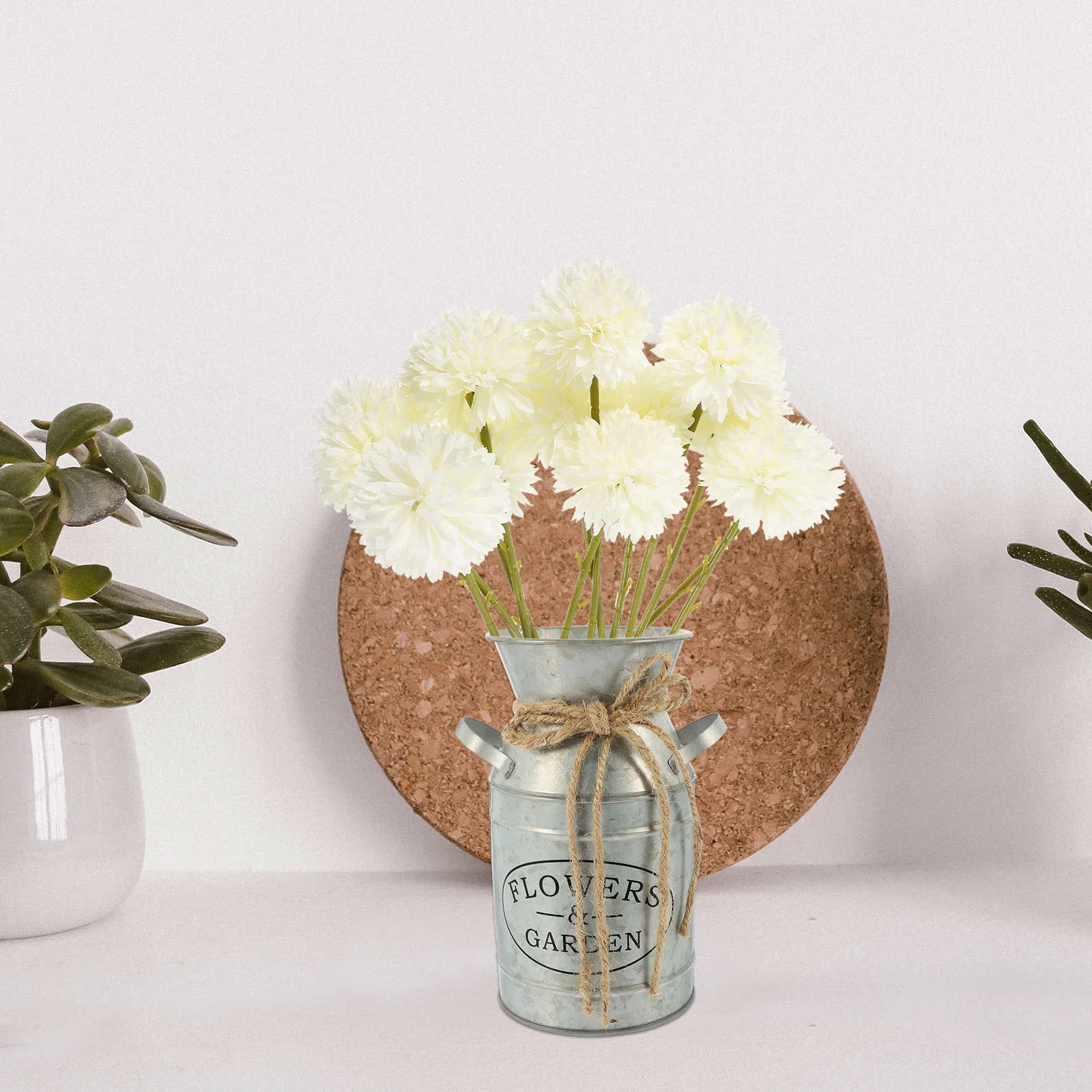 

12 Pcs Bride Decor DIY Flower Arrangement Materials Peony Fake Dandelions Ornaments Faux White Artificial Flowers