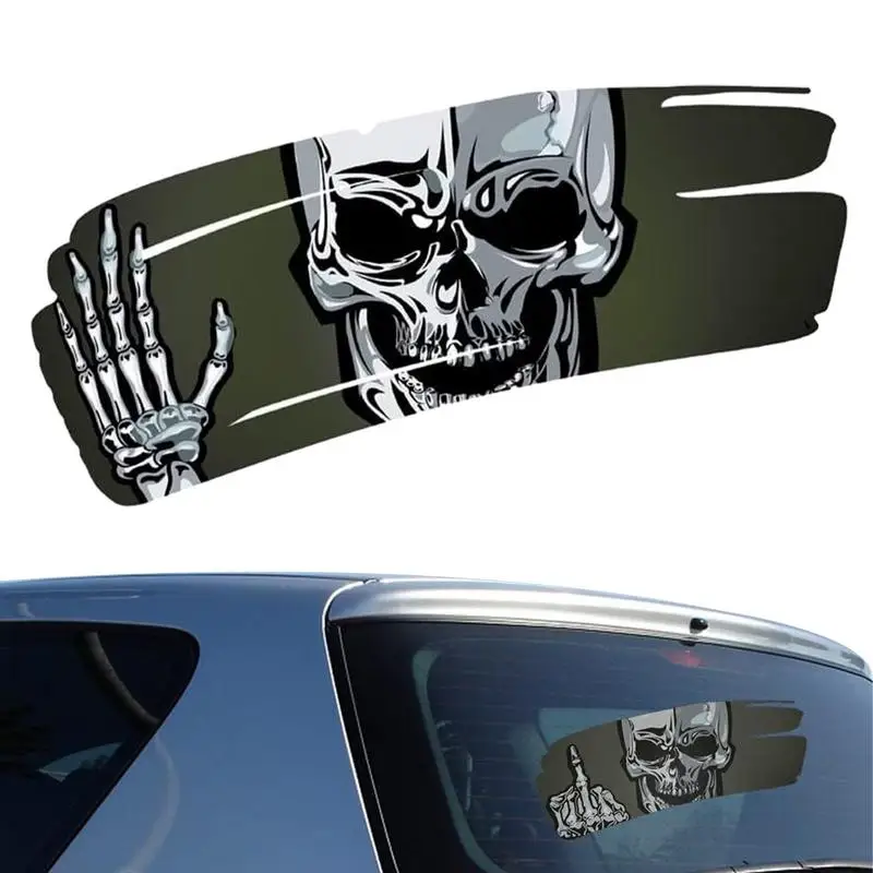 

Automotive Horror Stickers Skull Decals Car Window Halloween Decoration Devil Sticker For Vehicles Skull Shape Creepy Decals