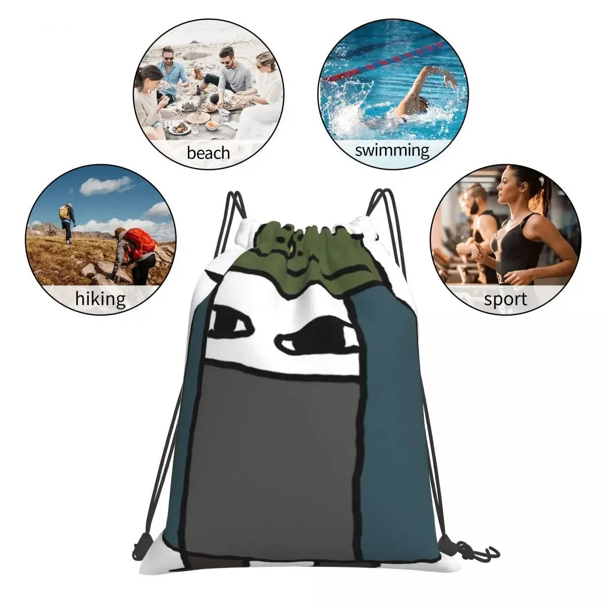 Рюкзак на шнурке для мужчин и женщин корейский стиль плохо тянущийся как Корк