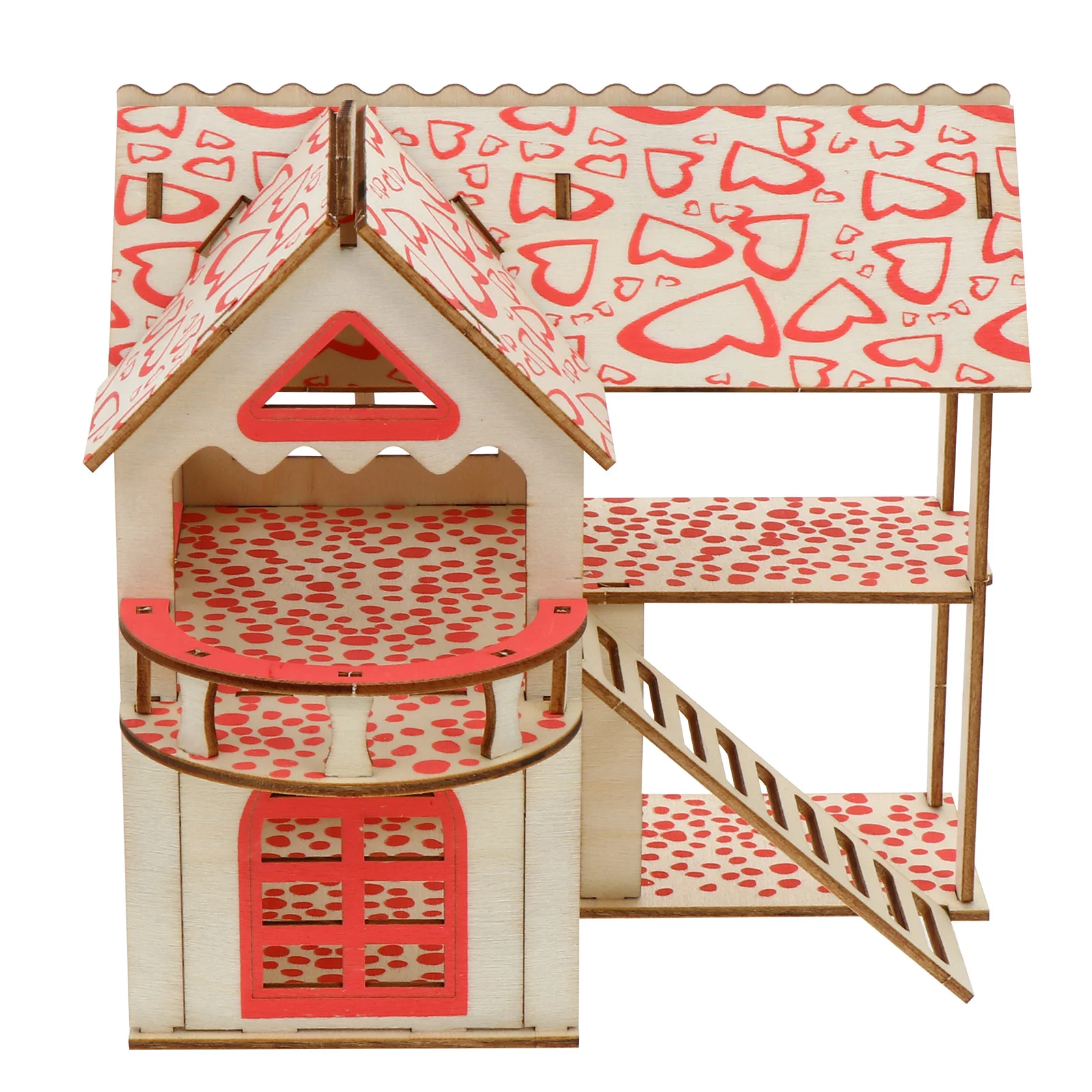 

Hamster Castle Wooden House Rabbithideouts Bunnyrabbits Houses Wood Villa Double Layer Maze Toys Rat Climbing Ladder Activity