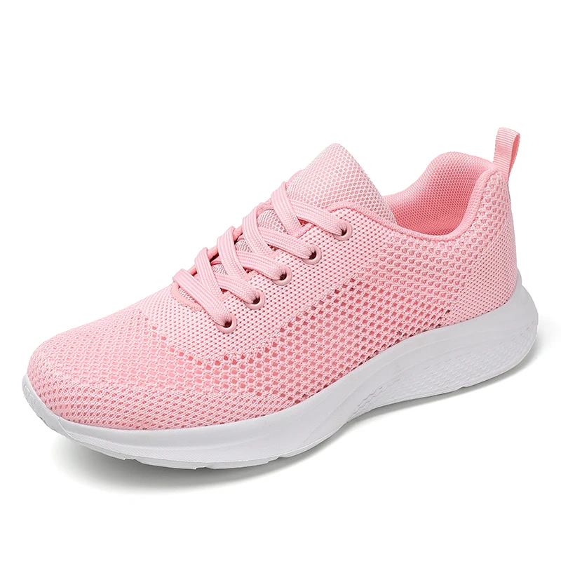 Купи Size 42 Women's Running Shoes Summer Breathable Mesh Casual Shoes Female Lightweight Sports Shoes Outdoor Lace-up Sneakers за 1,156 рублей в магазине AliExpress