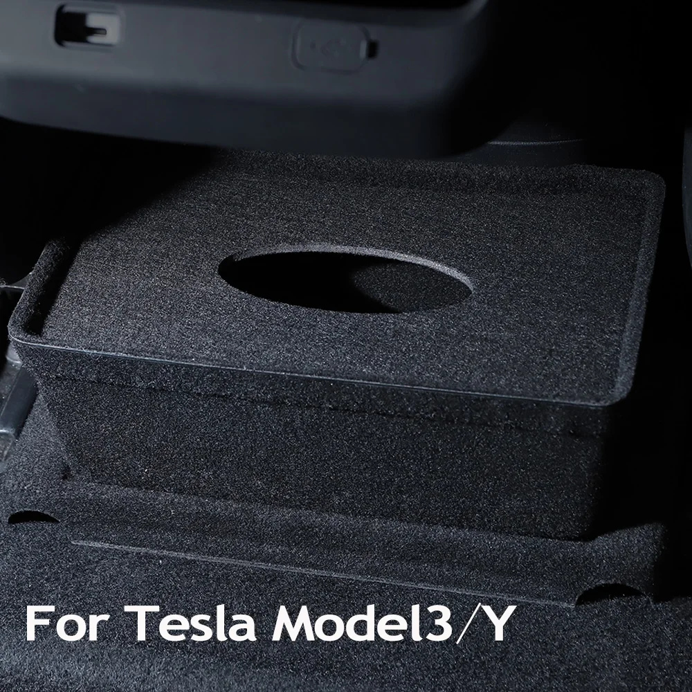 

Для Tesla Model 3 для Tesla Model Y Задняя центральная консоль коробка для хранения Флокированный стиль органайзер для мусора фотоаксессуары для интер...