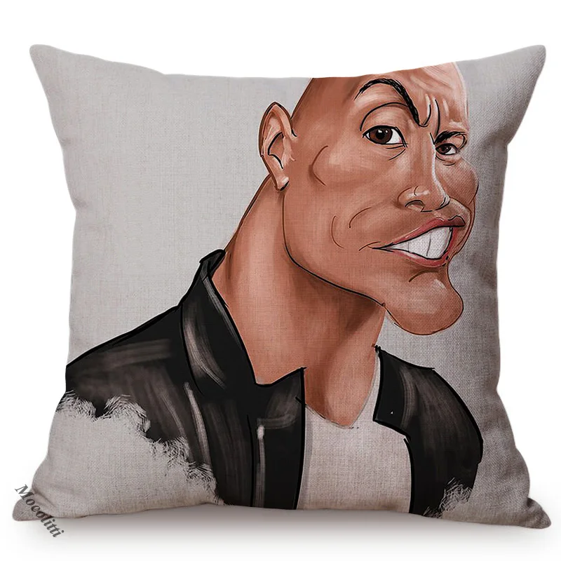 Чехол для диванной подушки с портретом The Rock Face американский актер Джонсон