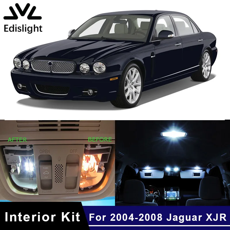 

16Pcs White Ice Blue Canbus LED Lamp Car Bulbs Interior Package Kit for 2004-2008 Jaguar XJR Map Dome Door Light