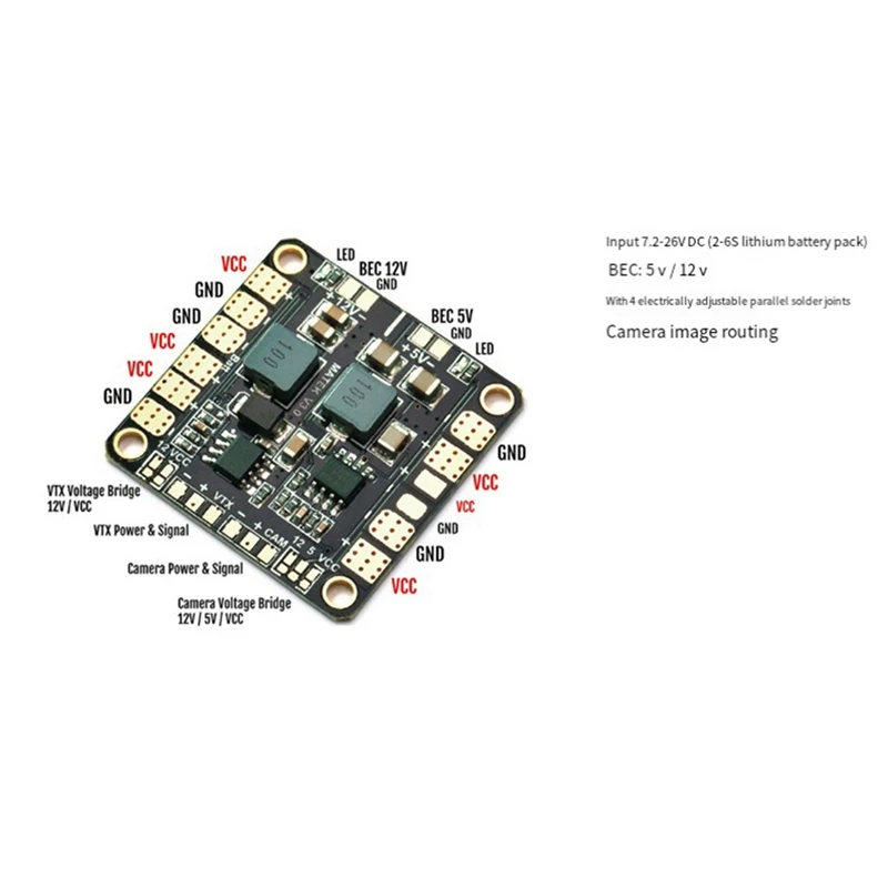 Mini Power Hub Distribution Board PDB With Dual BEC 5V/ 12V For FPV DIY RC Racing Drone Multicopter Quadcopter